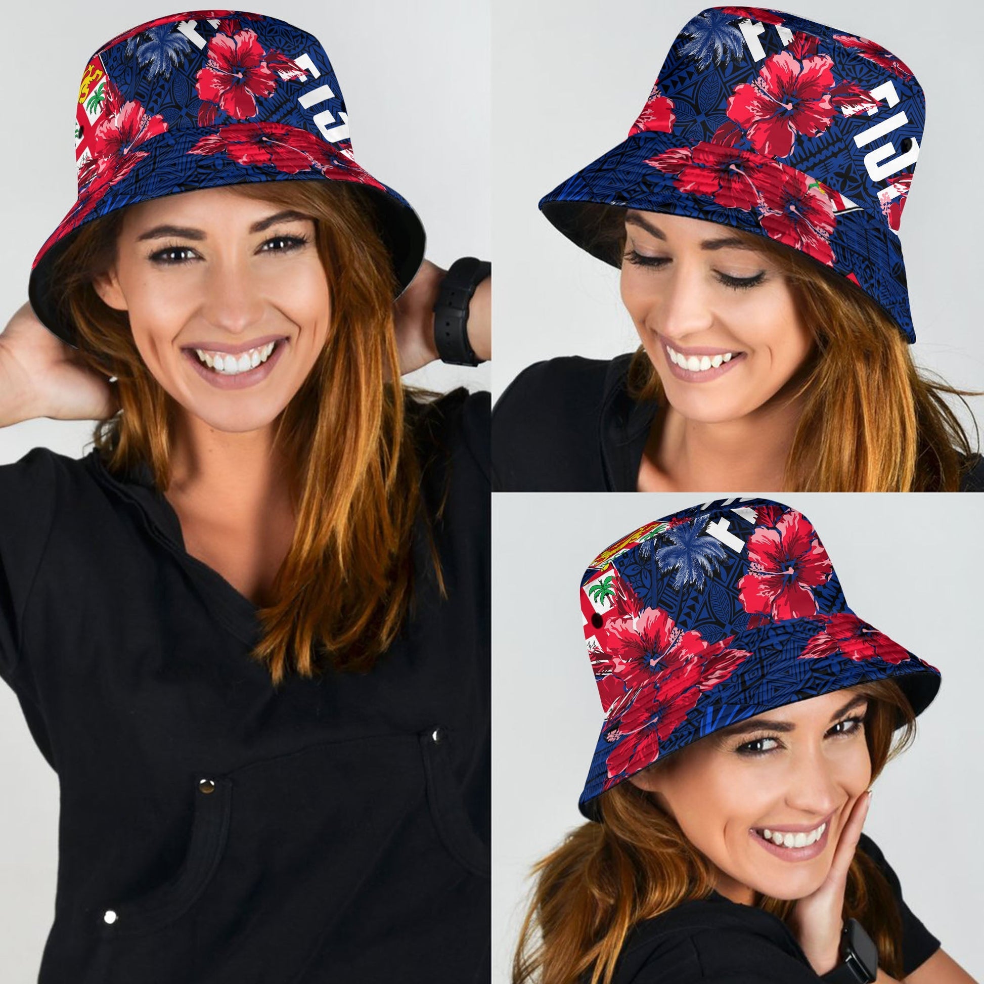 Fiji Hibiscus Bucket Hat Hawaii Style No.2 LT6