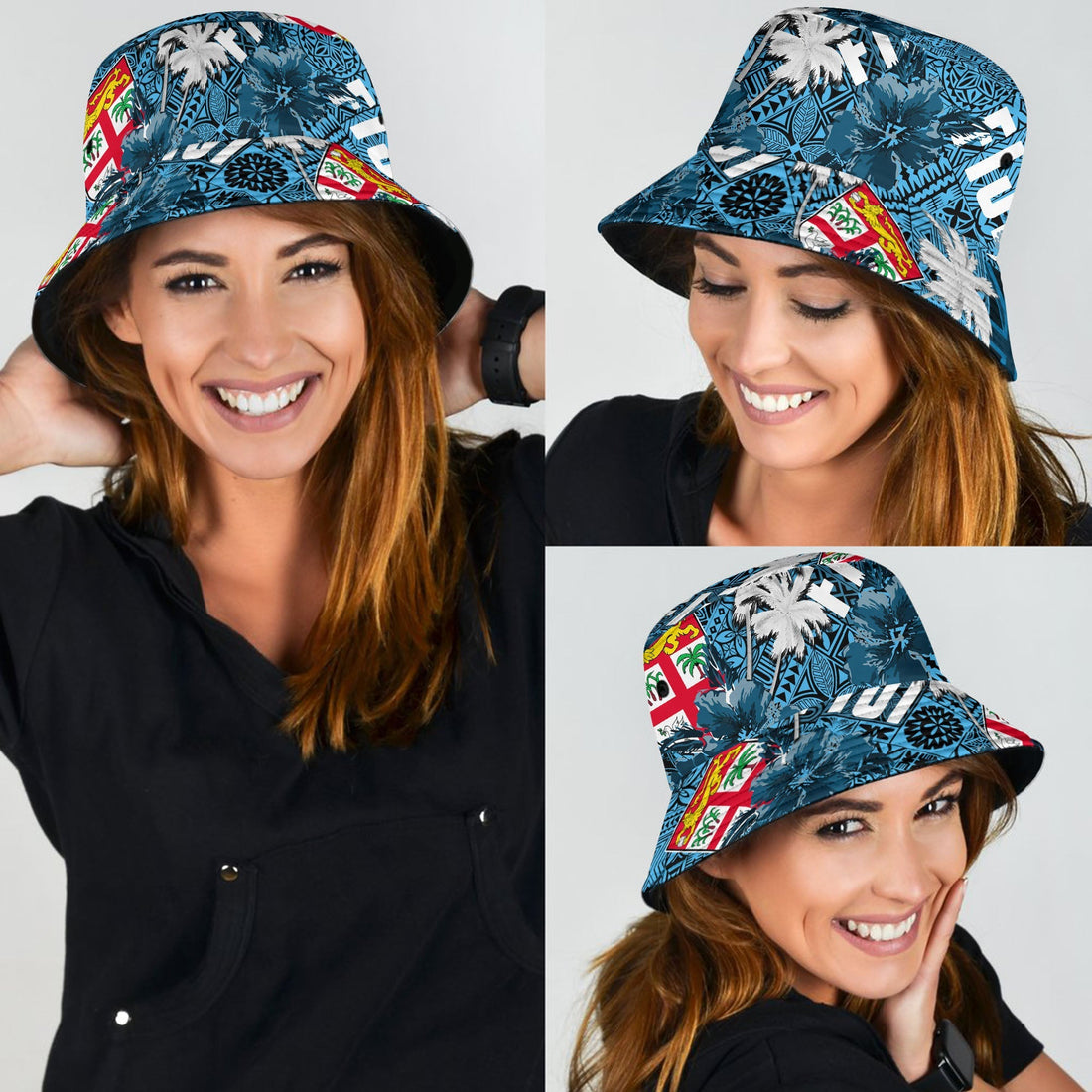 Fiji Hibiscus Bucket Hat Hawaii Style No.1 LT6