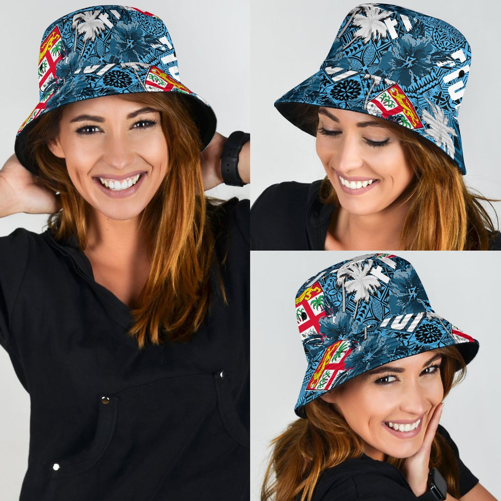 Fiji Hibiscus Bucket Hat Hawaii Style No.1 LT6