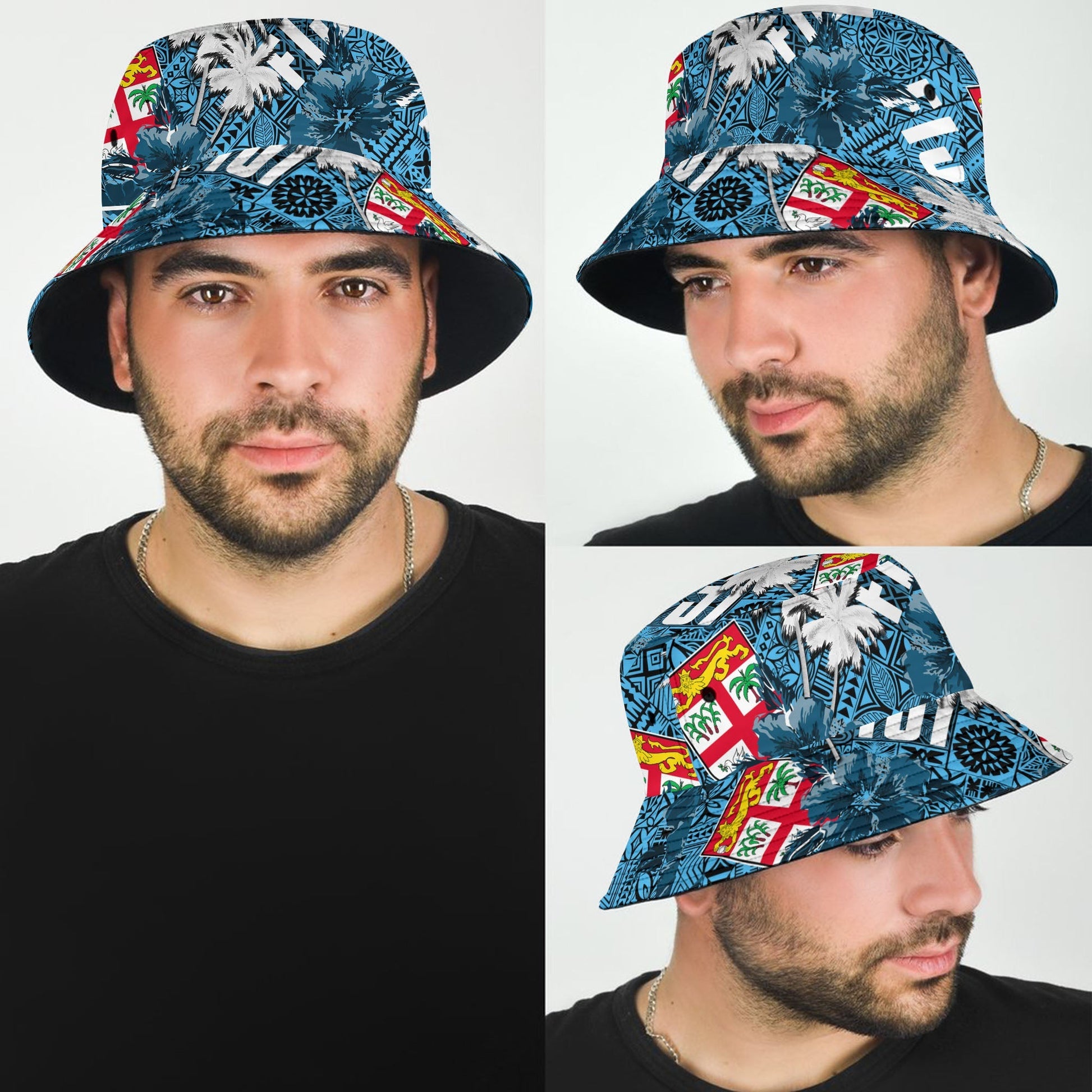Fiji Hibiscus Bucket Hat Hawaii Style No.1 LT6