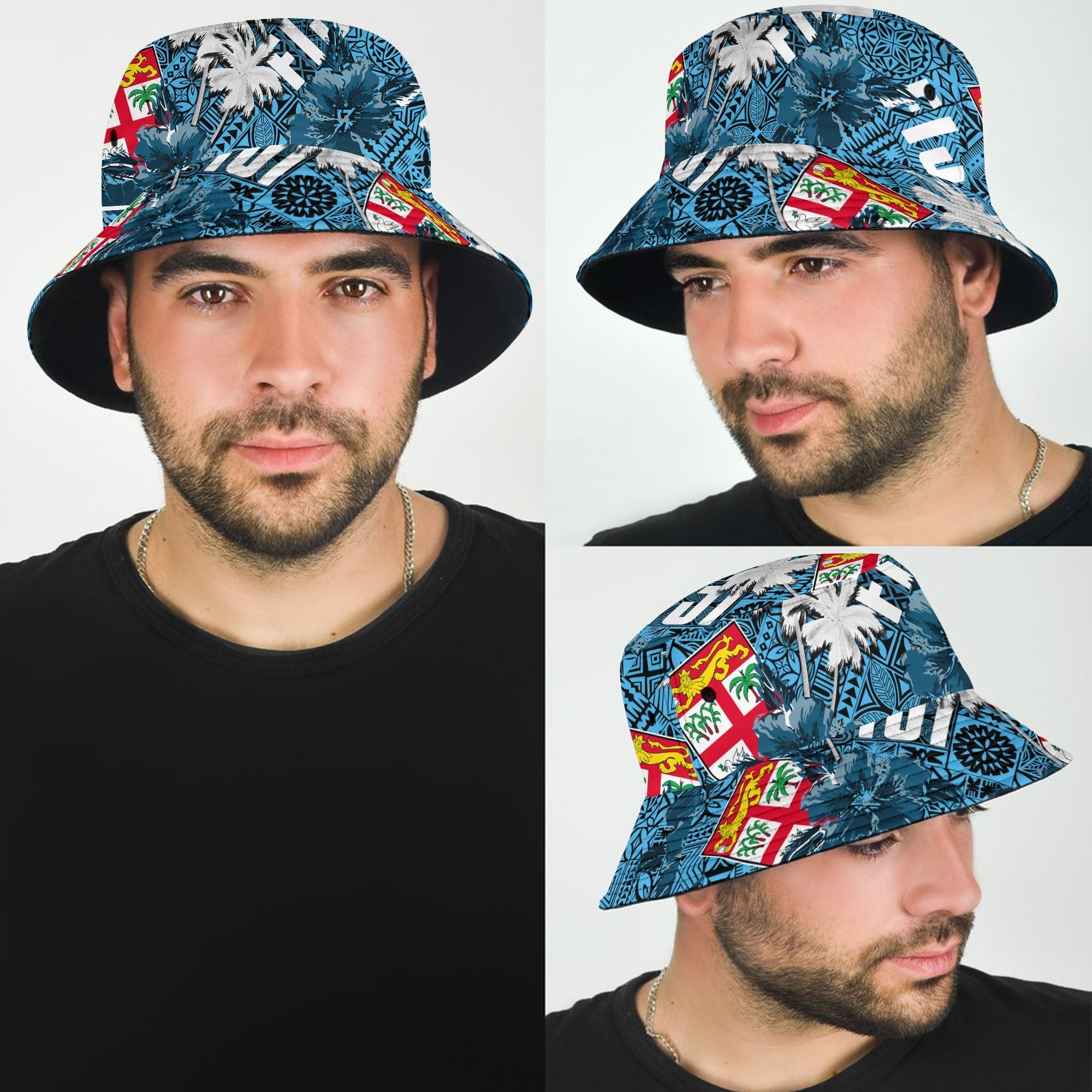 Fiji Hibiscus Bucket Hat Hawaii Style No.1 LT6