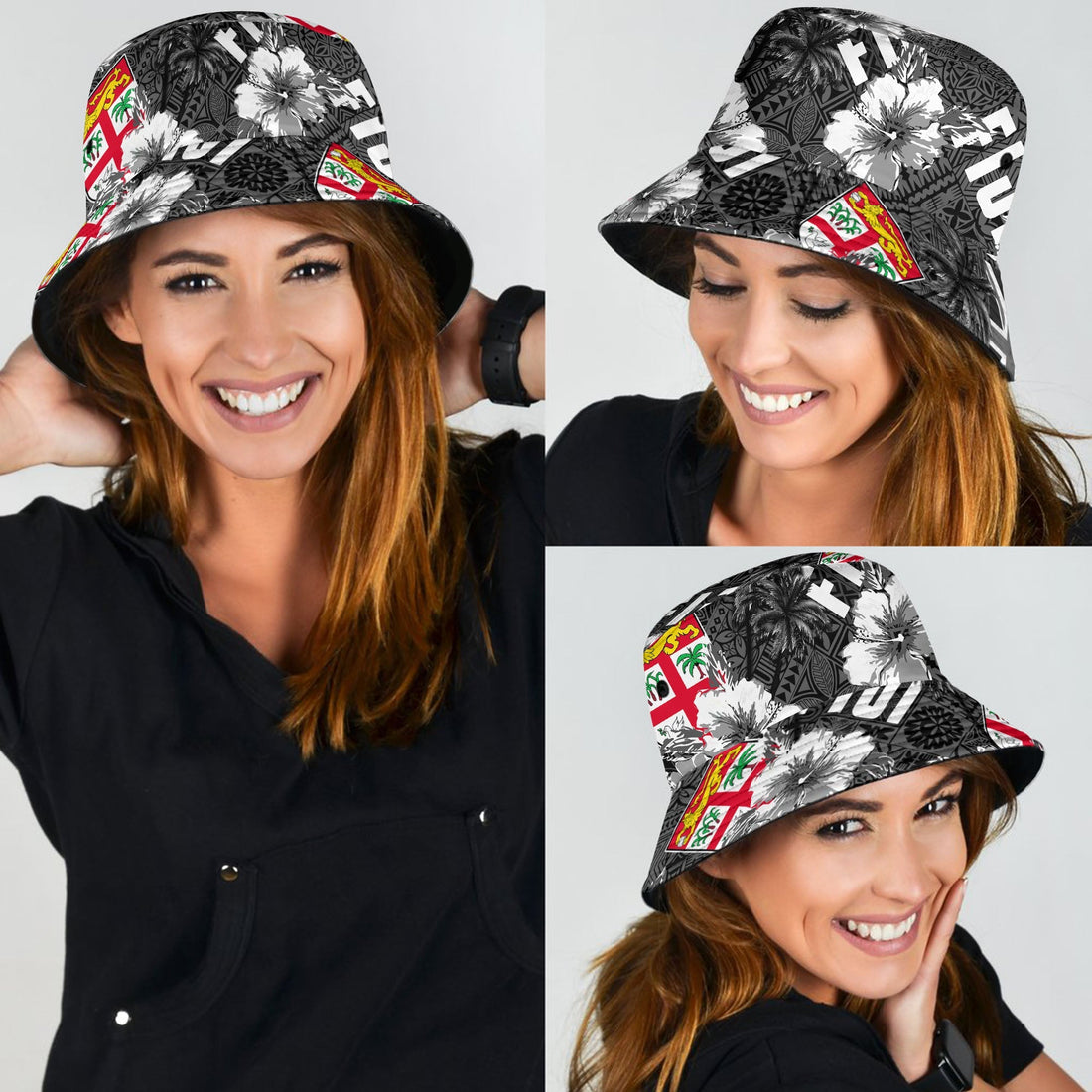 Fiji Hibiscus Bucket Hat Hawaii Style No.3 LT6