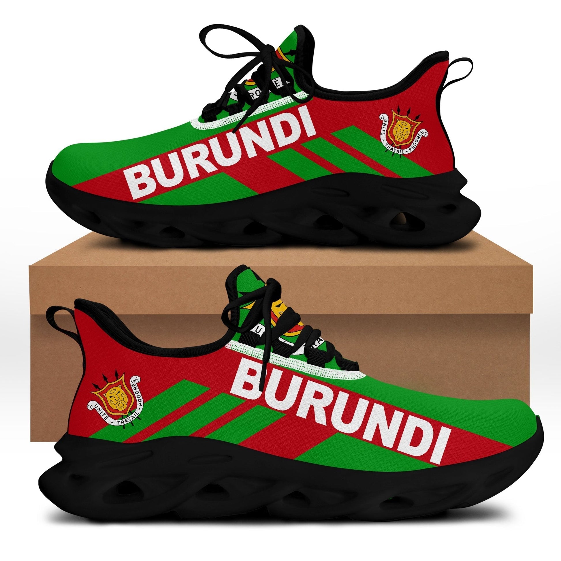 Wonder Print Shop Footwear - Burundi Stripe Style Clunky Sneakers LT10