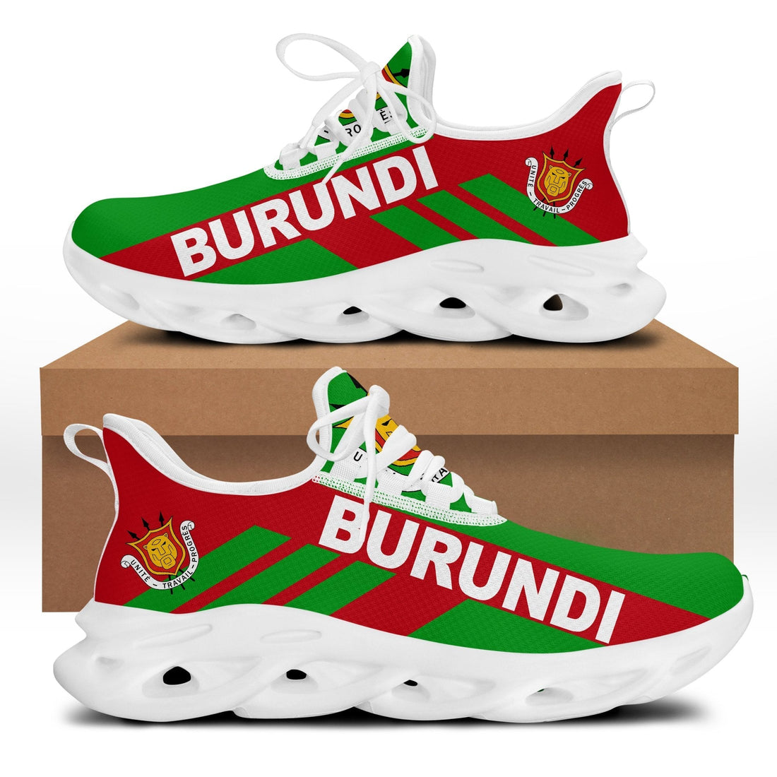 Wonder Print Shop Footwear - Burundi Stripe Style Clunky Sneakers LT10