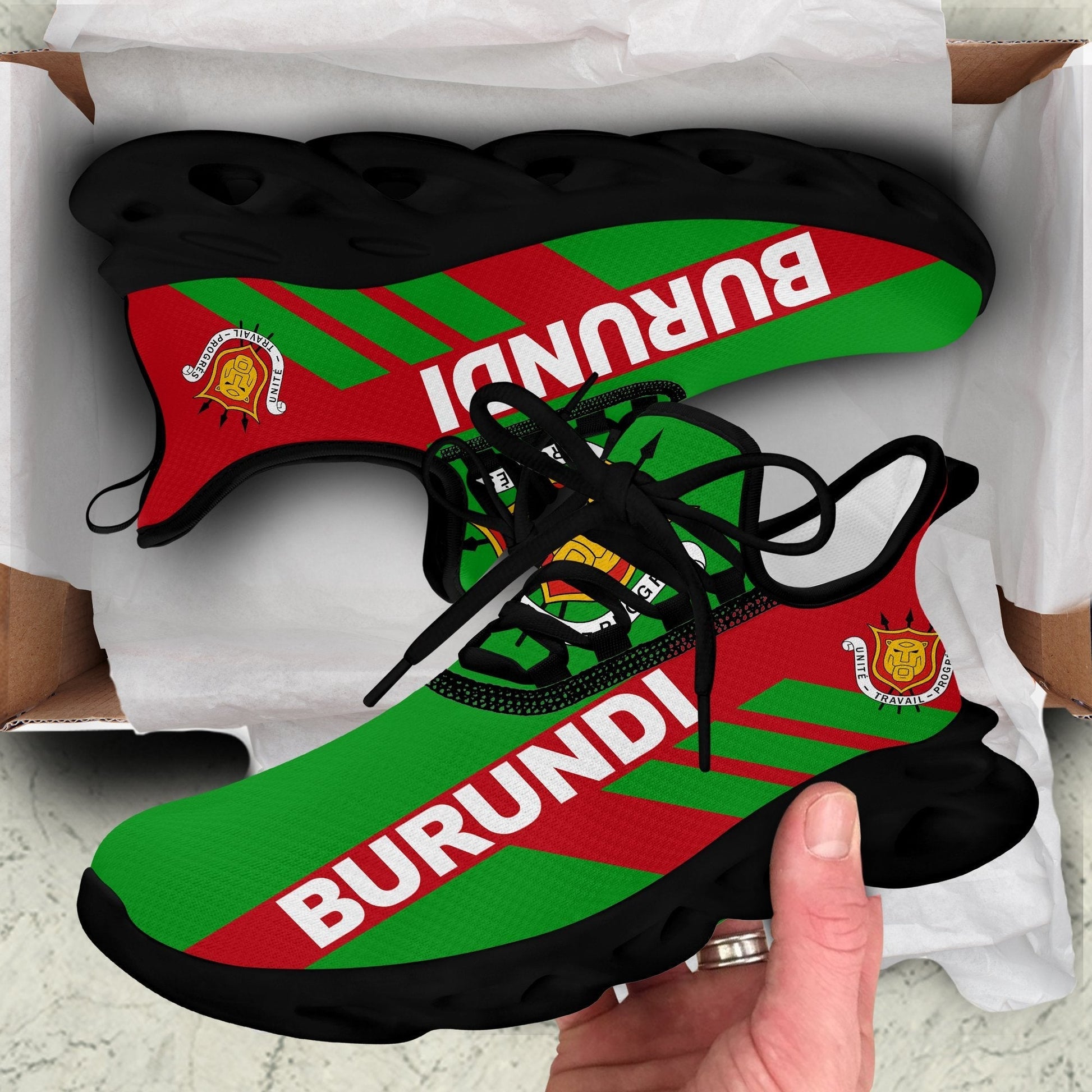 Wonder Print Shop Footwear - Burundi Stripe Style Clunky Sneakers LT10
