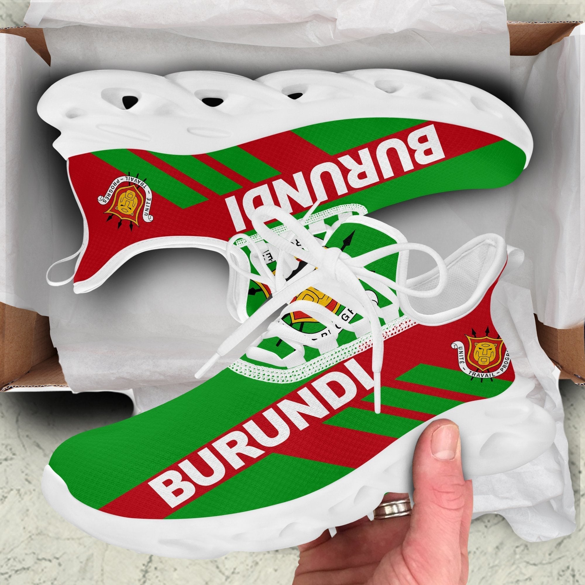 Wonder Print Shop Footwear - Burundi Stripe Style Clunky Sneakers LT10