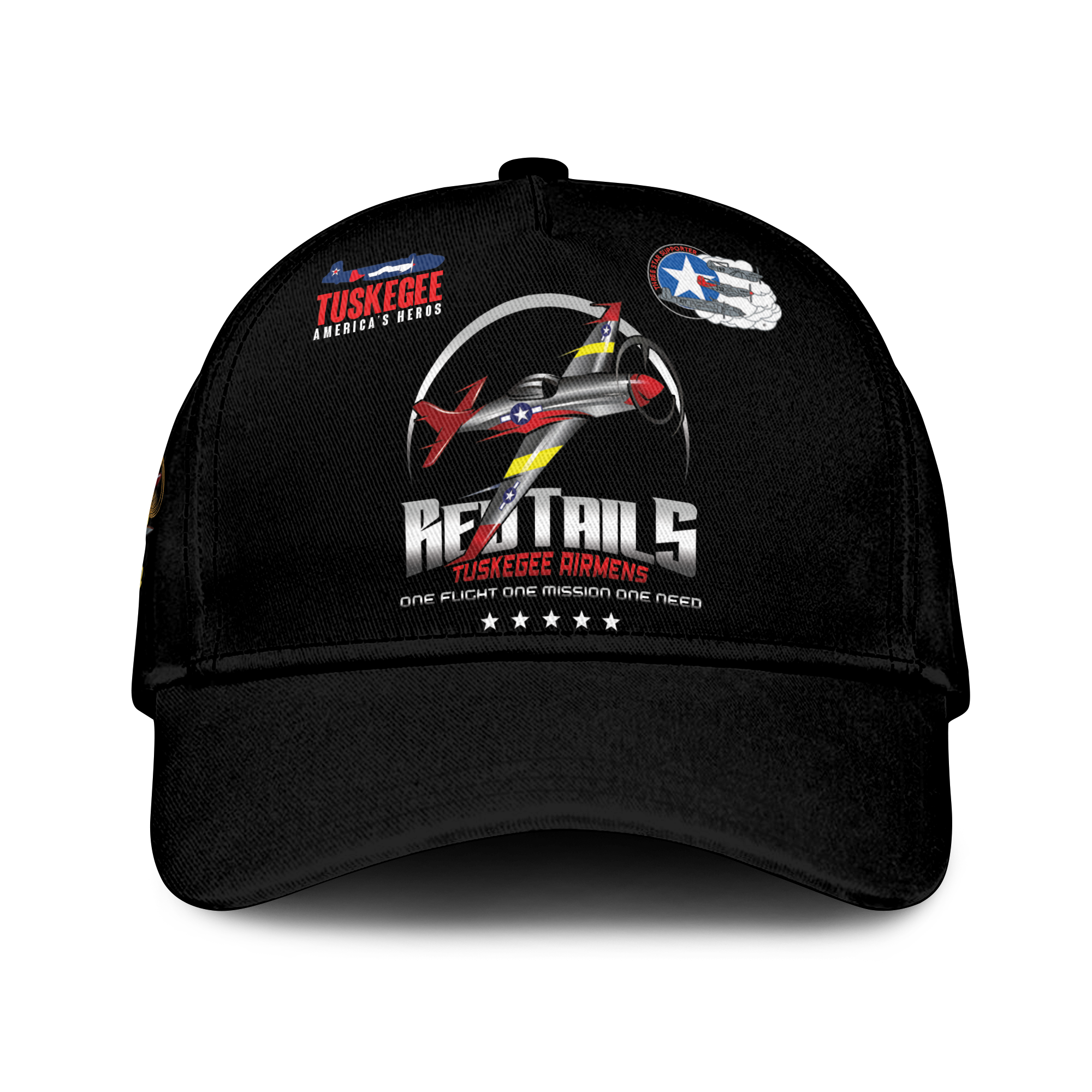(Custom Personalised) Tuskegee Airmens Red Tails African American Heros Cap - LT2