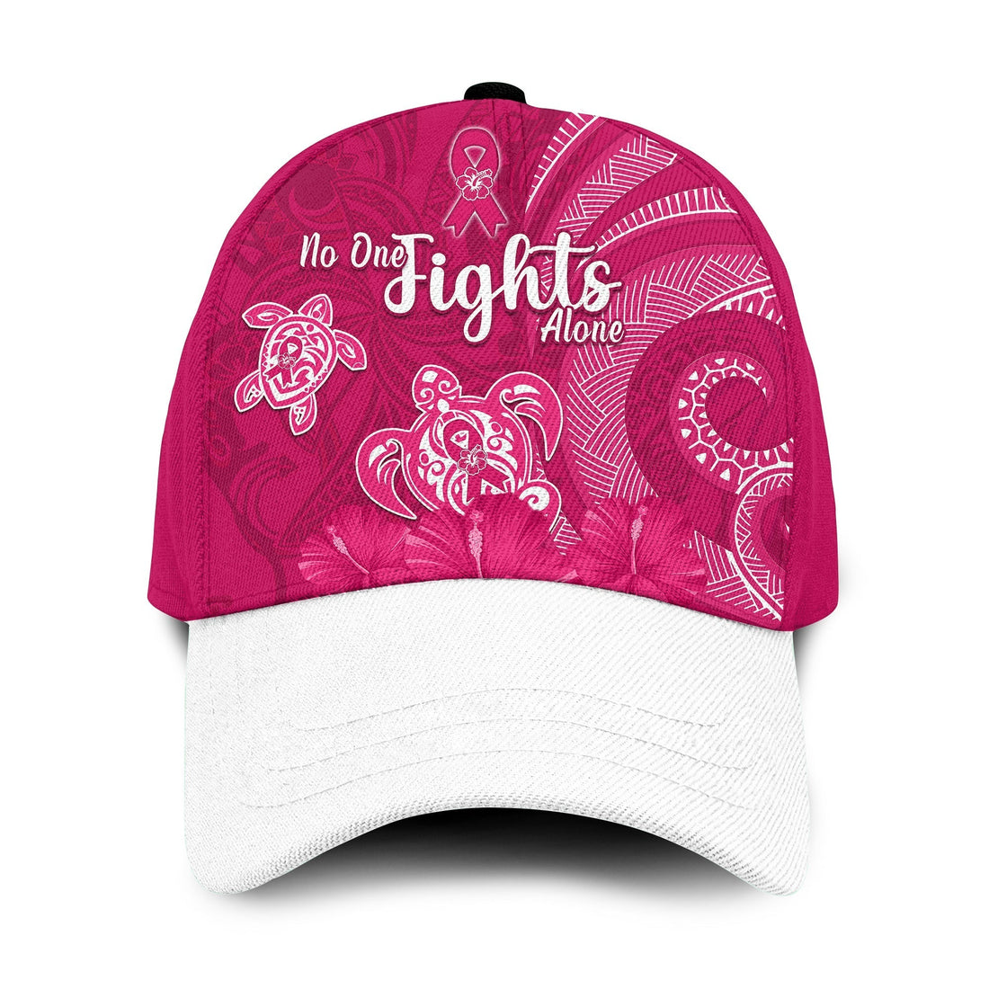 Breast Cancer Awareness Classic Cap Hibiscus Polynesian No One Fights Alone Ver.02 LT13