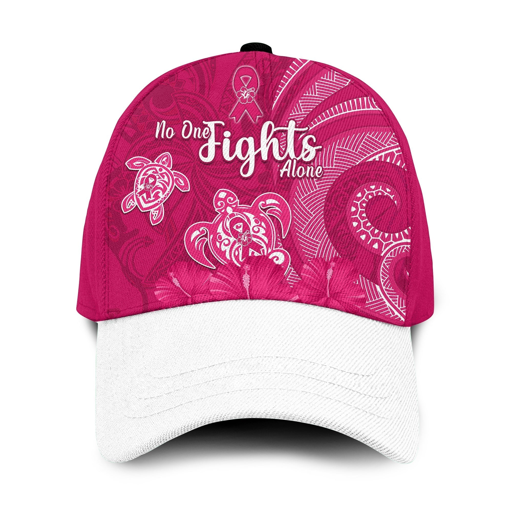 Breast Cancer Awareness Classic Cap Hibiscus Polynesian No One Fights Alone Ver.02 LT13