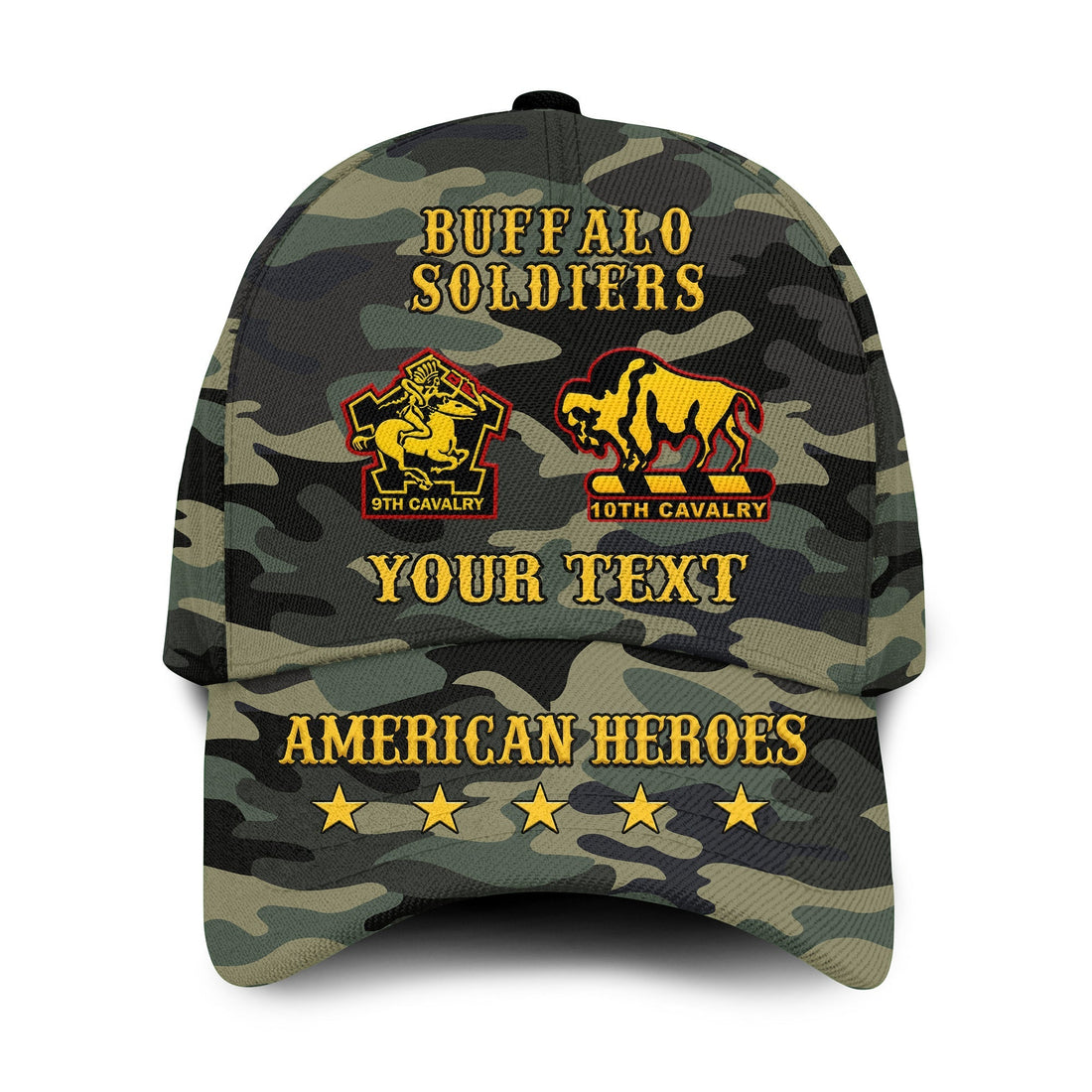 (Custom Personalised) Buffalo Soldiers Classic Cap Camouflage American Heroes BSMC Ver.02 LT13