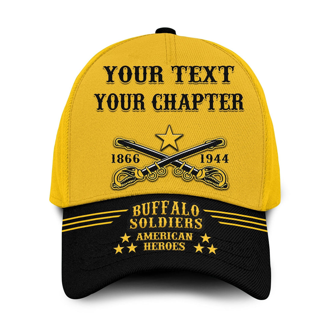 (Custom Text and Chapter) Buffalo Soldiers Classic Cap Since 1866 BSMC Anniversary Ver.04 LT13