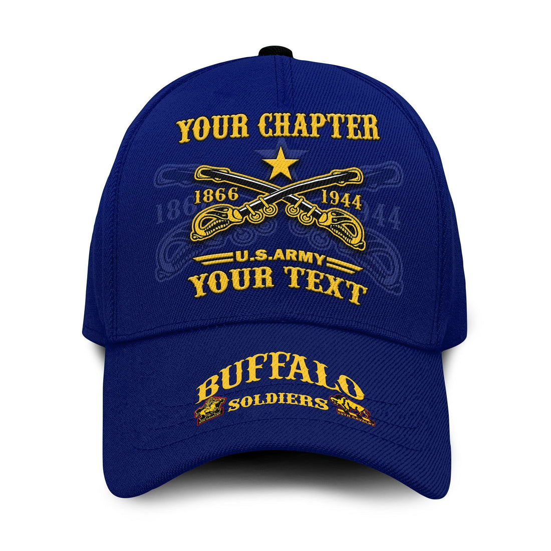 (Custom Text and Chapter) Buffalo Soldiers Classic Cap BSMC United States Army Simple Style Ver.07 LT14