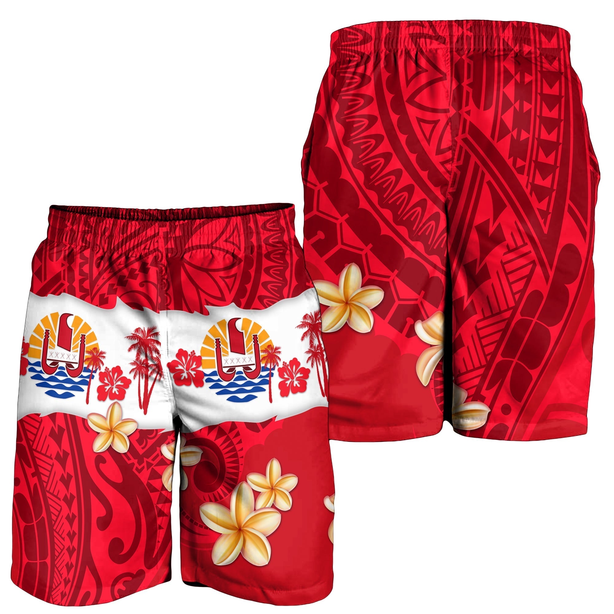 Tahiti Polynesian Men Shorts Mythical Destination LT13