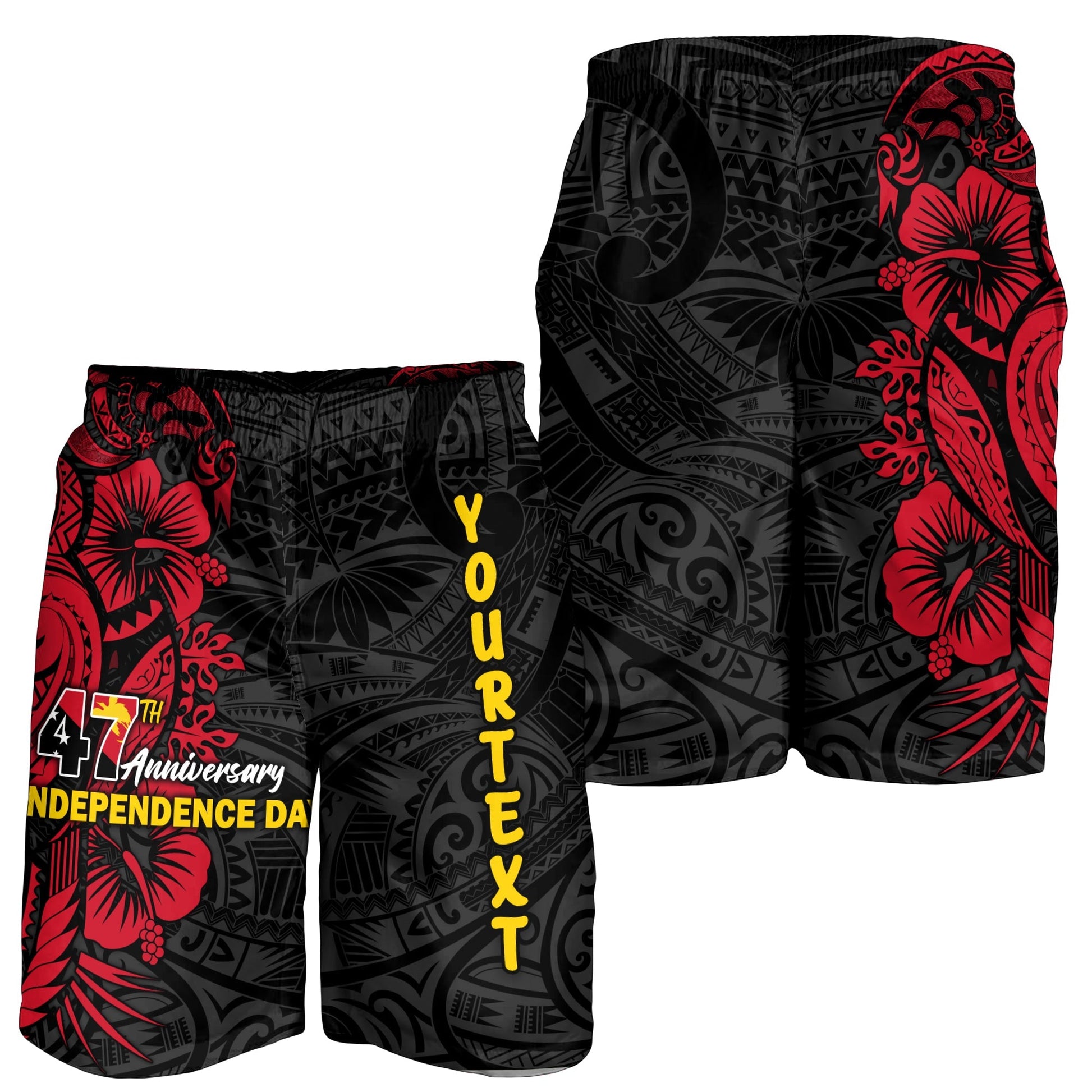 Custom Personalised Papua New Guinea 47th Independence Day Bird Of Paradise Men Short LT2