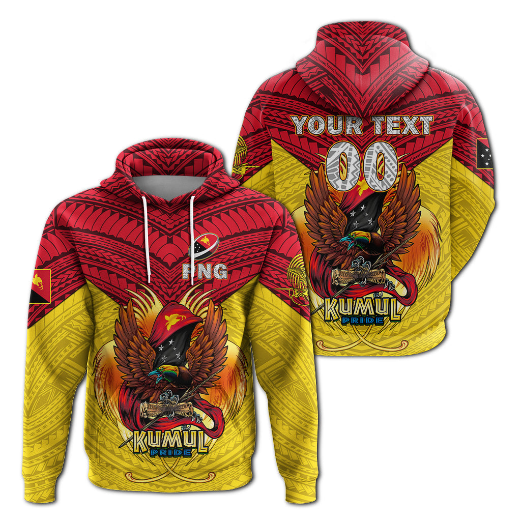 Custom Personalised Papua New Guinea Rugby Kumul Pride Hoodie LT2