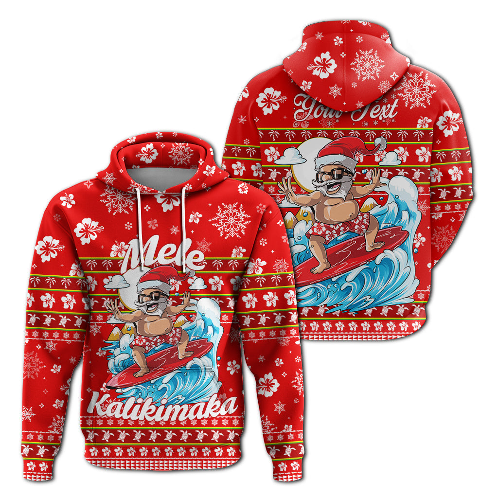 Custom Christmas Hawaii Santas Surf Mele Kalikimaka Hoodie LT2