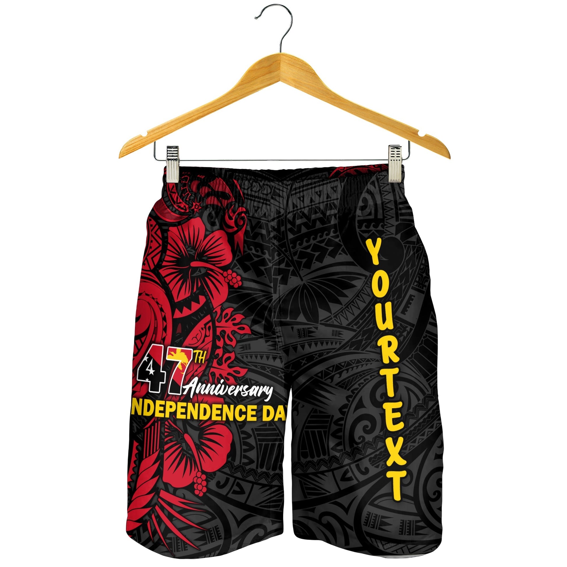Custom Personalised Papua New Guinea 47th Independence Day Bird Of Paradise Men Short LT2