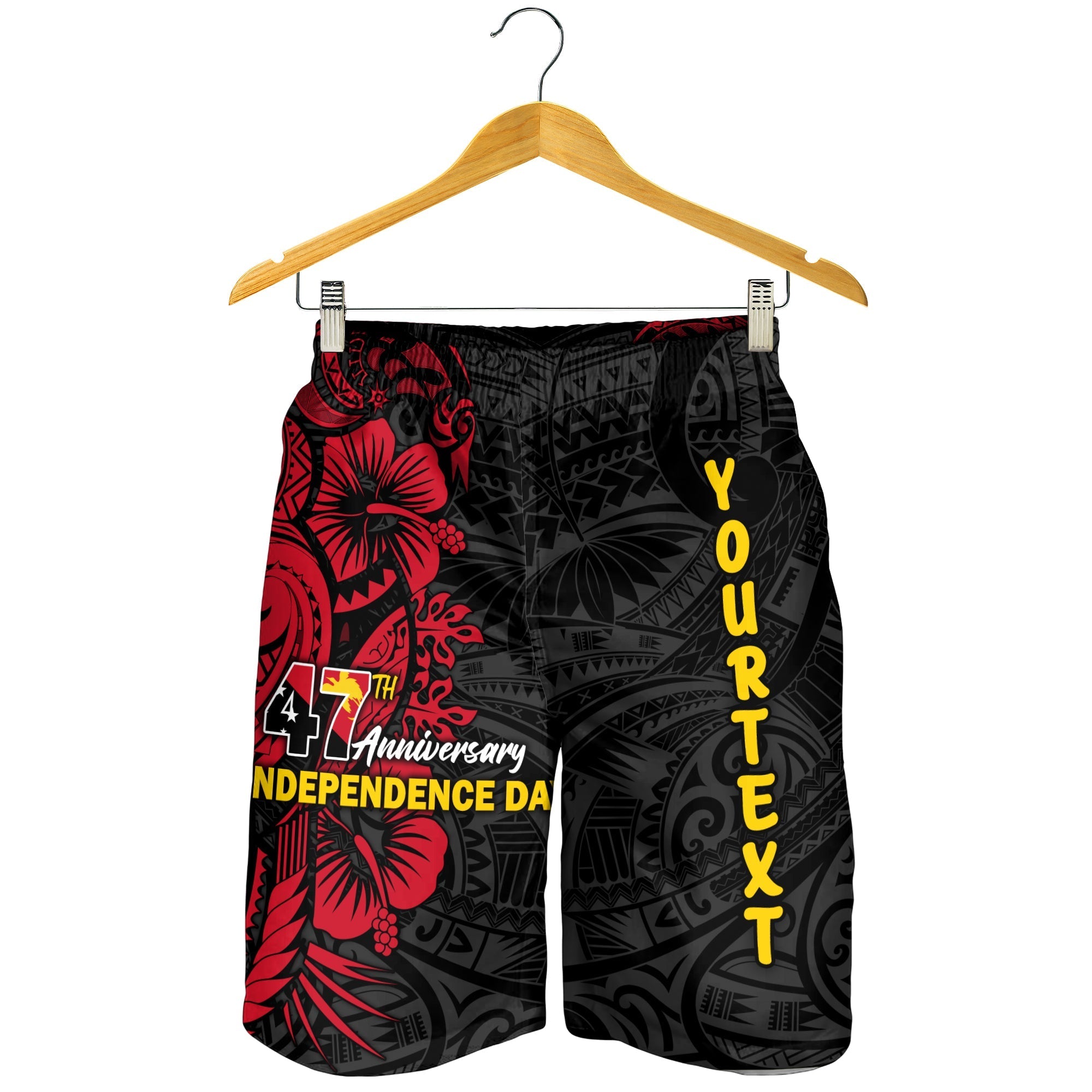 Custom Personalised Papua New Guinea 47th Independence Day Bird Of Paradise Men Short LT2