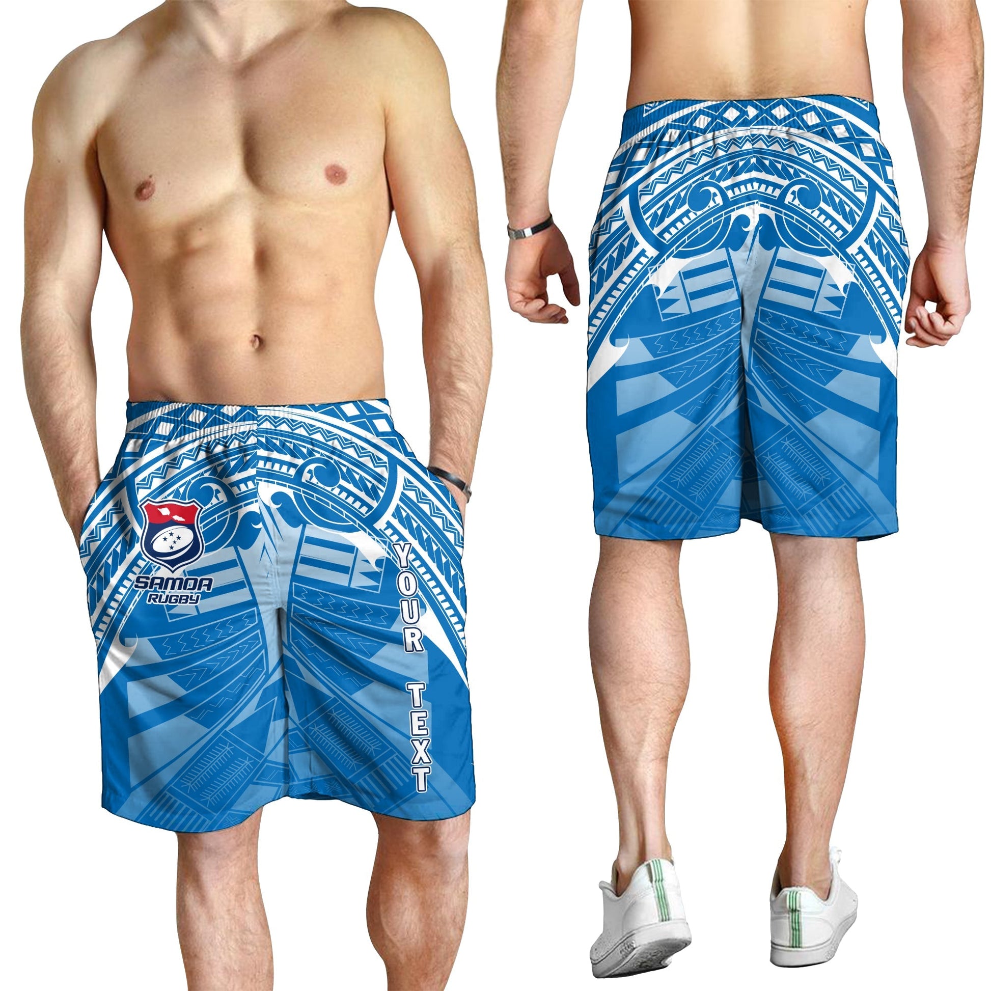 Custom Personalised Samoa Rugby Toa Samoa Blue Style Men Short LT2