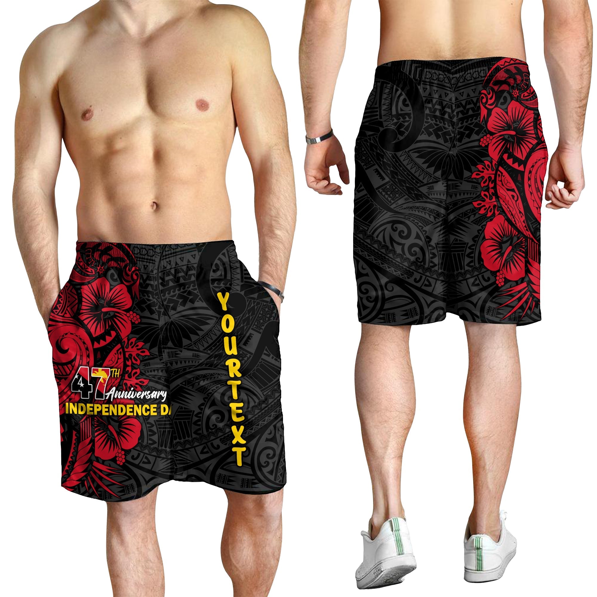 Custom Personalised Papua New Guinea 47th Independence Day Bird Of Paradise Men Short LT2
