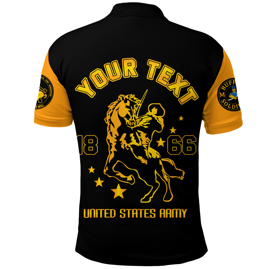 Custom Buffalo Soldiers Polo Shirt African American Legend Of The Black Soldiers LT2