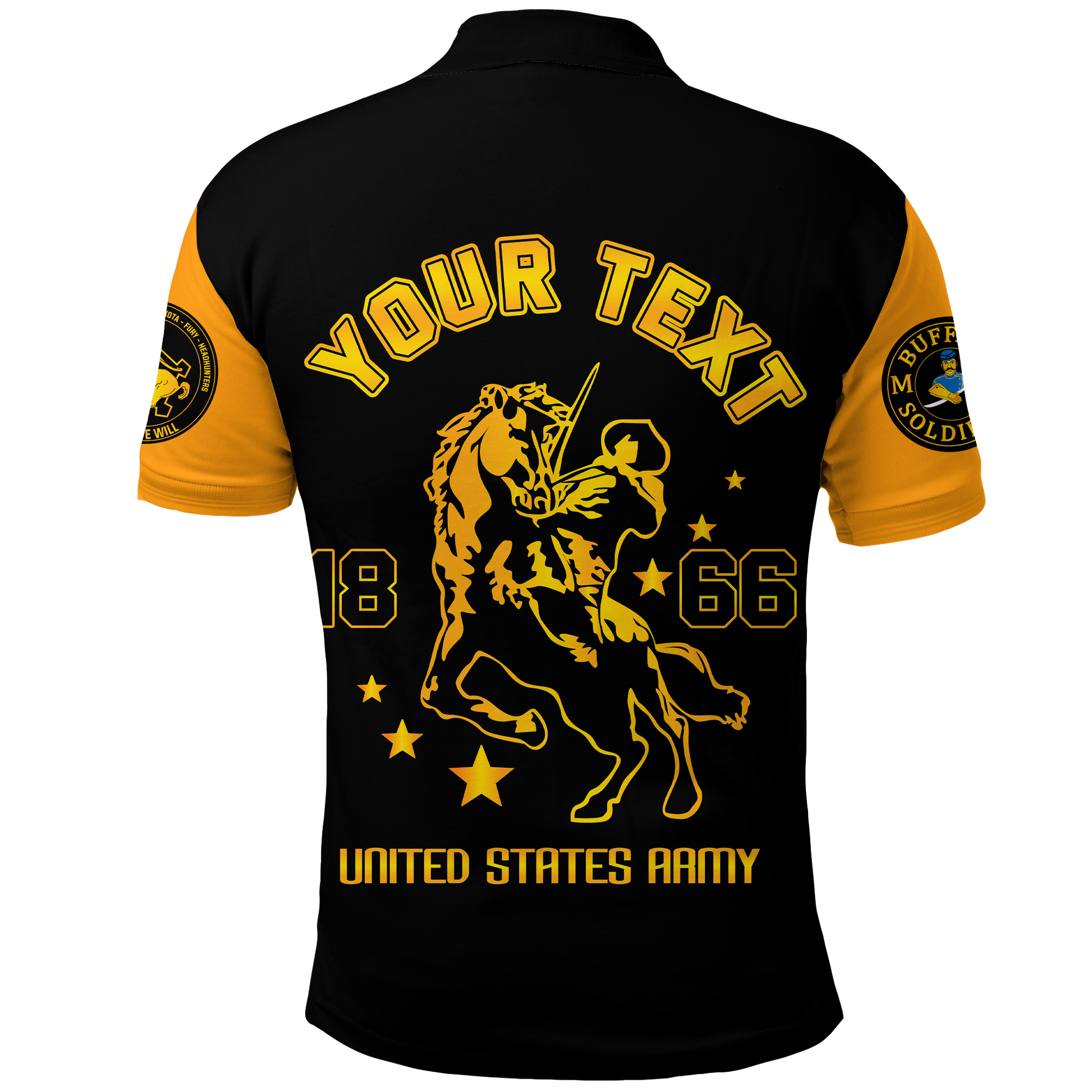 Custom Buffalo Soldiers Polo Shirt African American Legend Of The Black Soldiers LT2