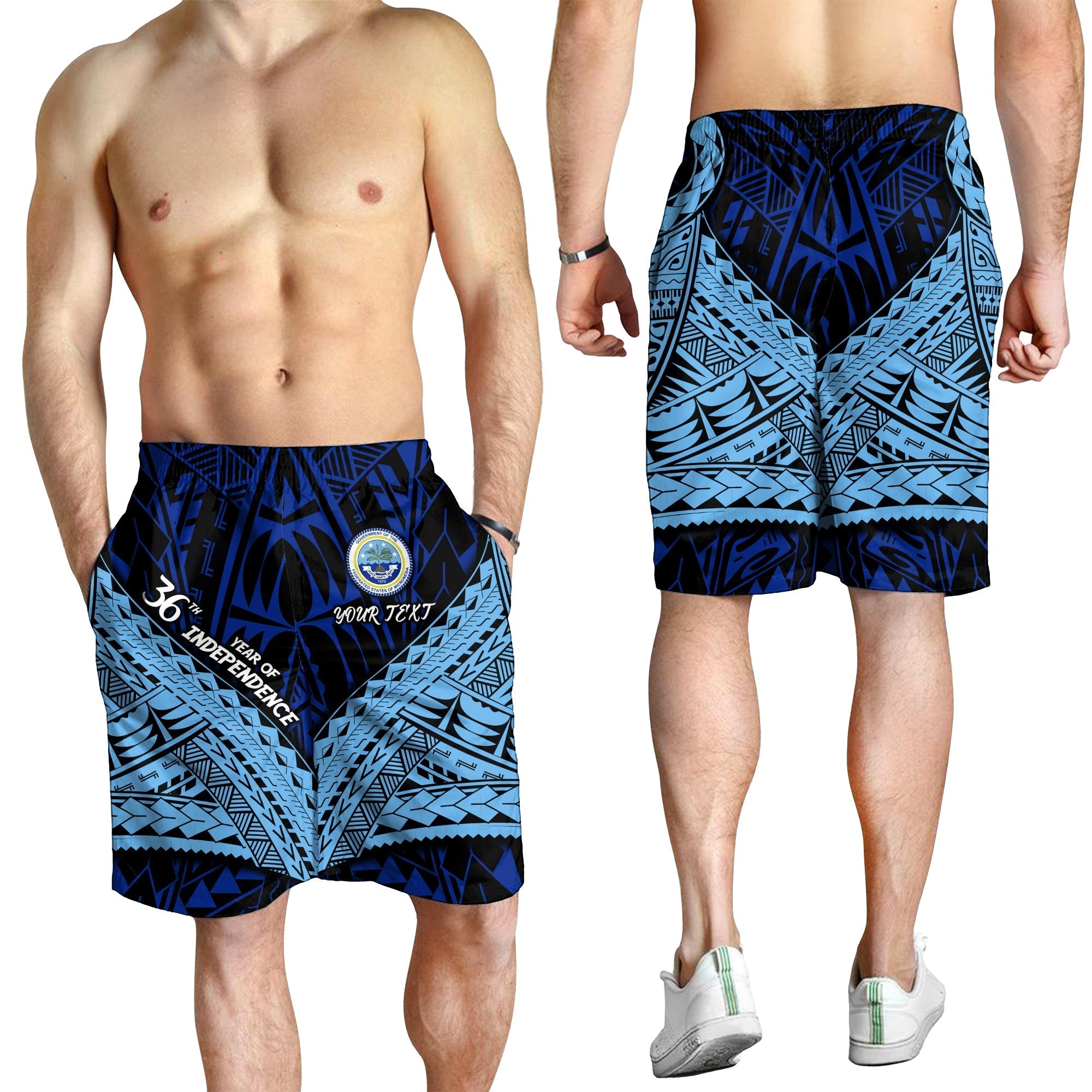Custom Peronalised FSM 36th Year Of Independence Men Short LT2