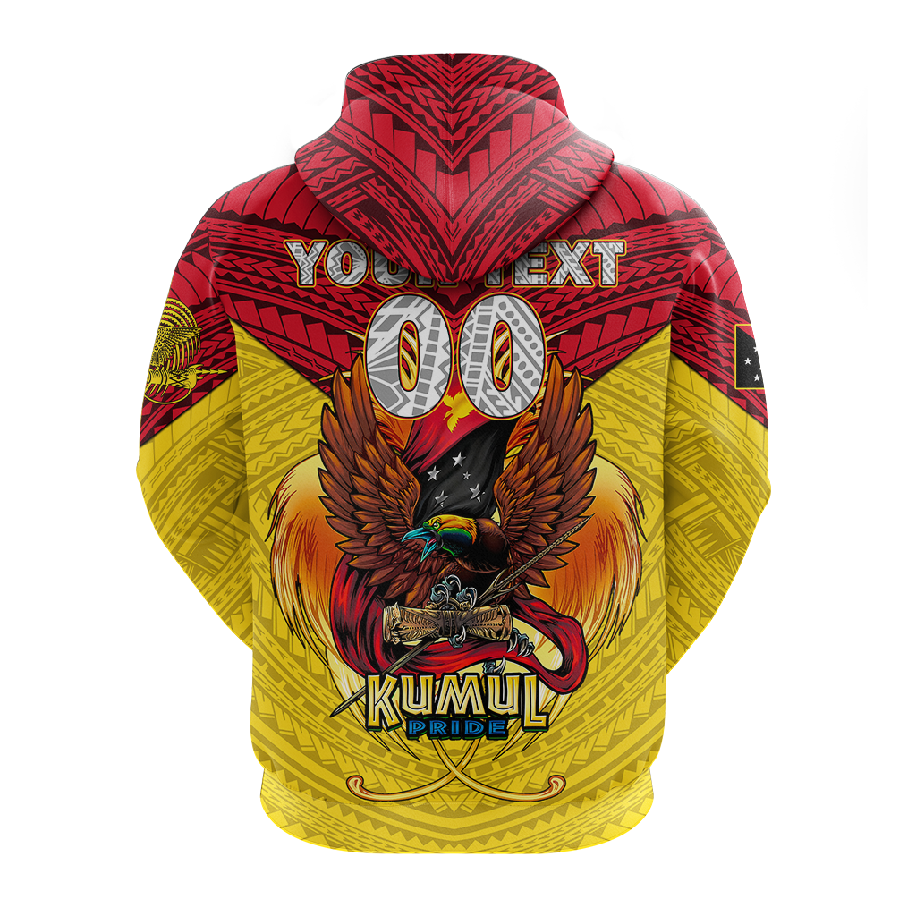 Custom Personalised Papua New Guinea Rugby Kumul Pride Hoodie LT2