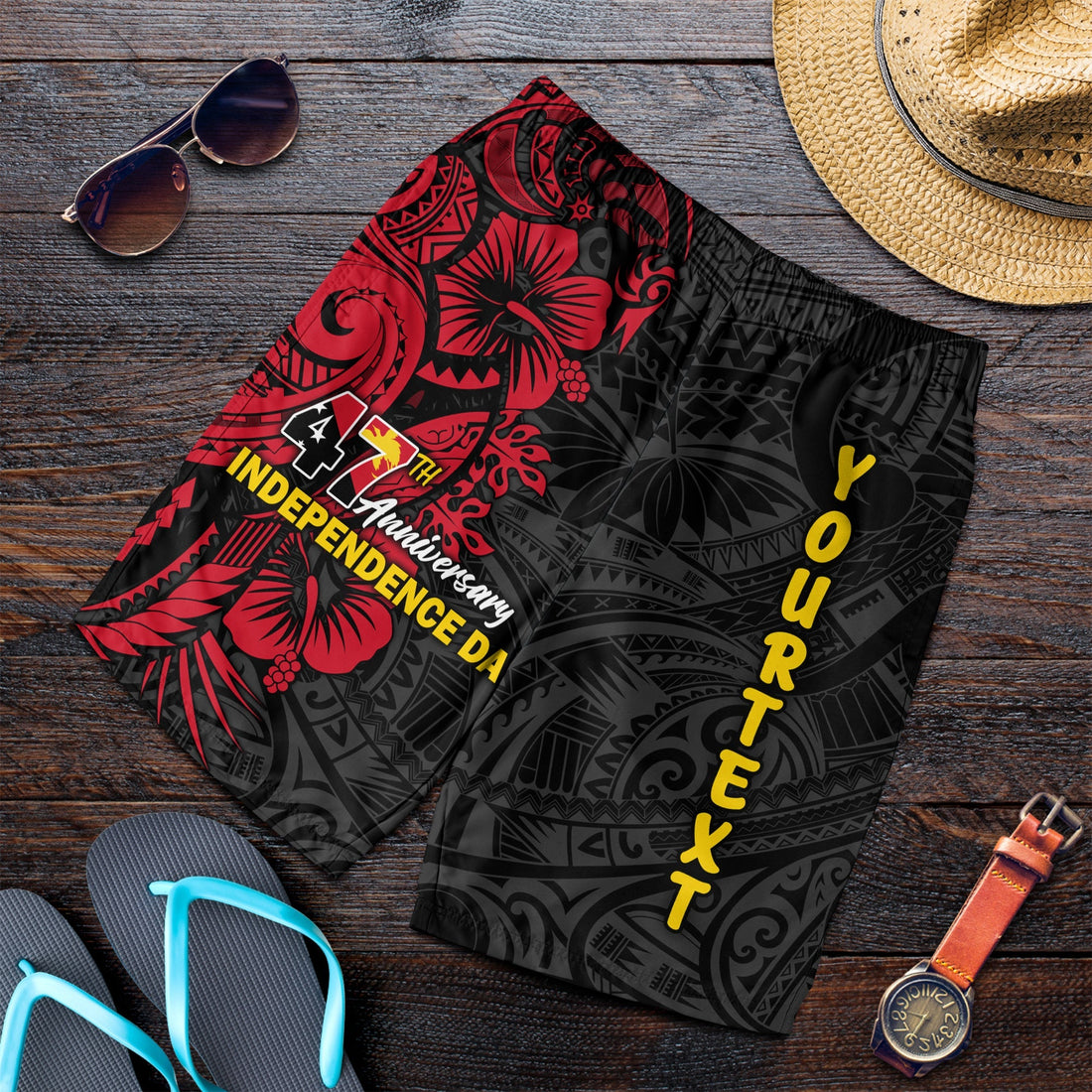 Custom Personalised Papua New Guinea 47th Independence Day Bird Of Paradise Men Short LT2