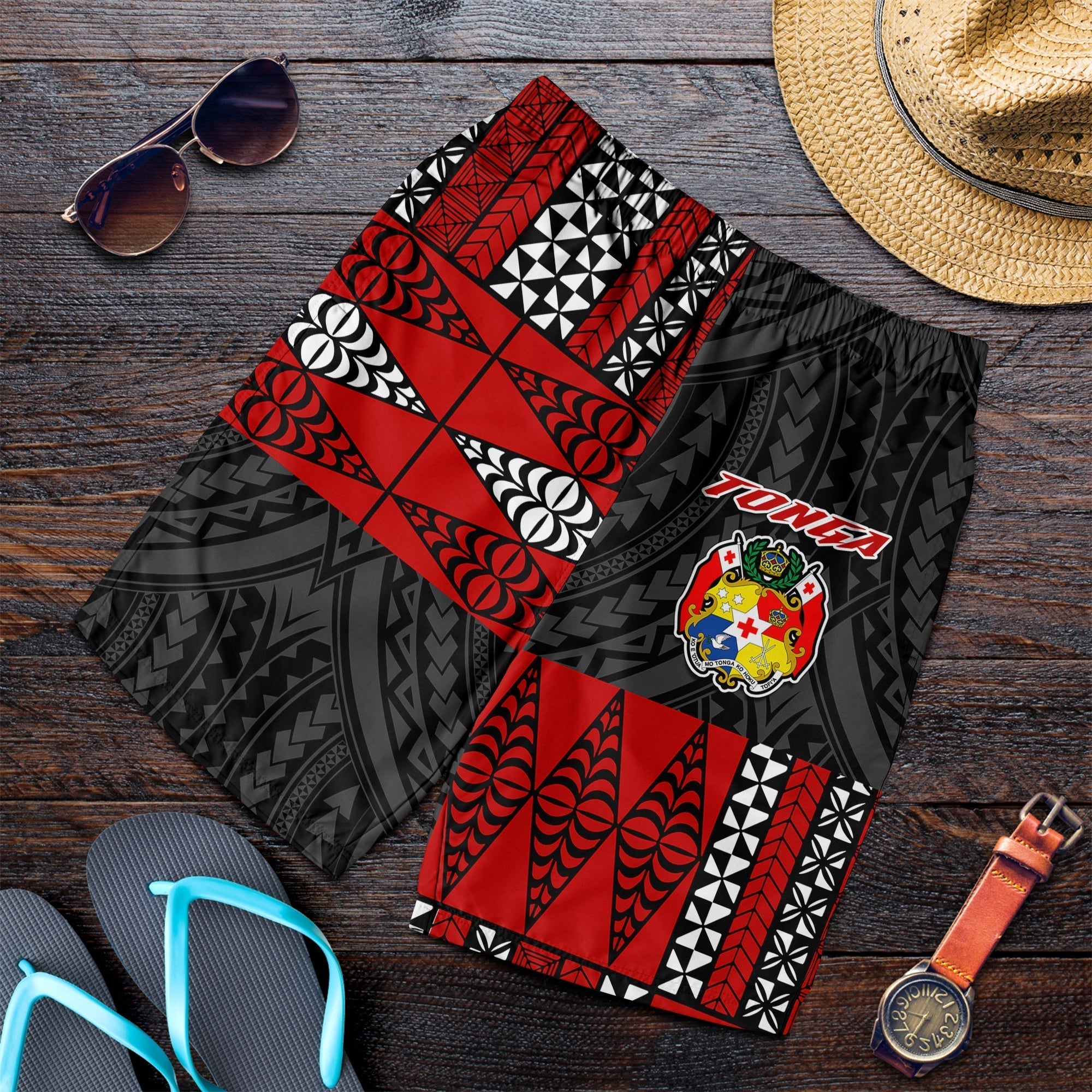 Tonga Men Shorts Tongan Pattern Mix Polynesian LT13
