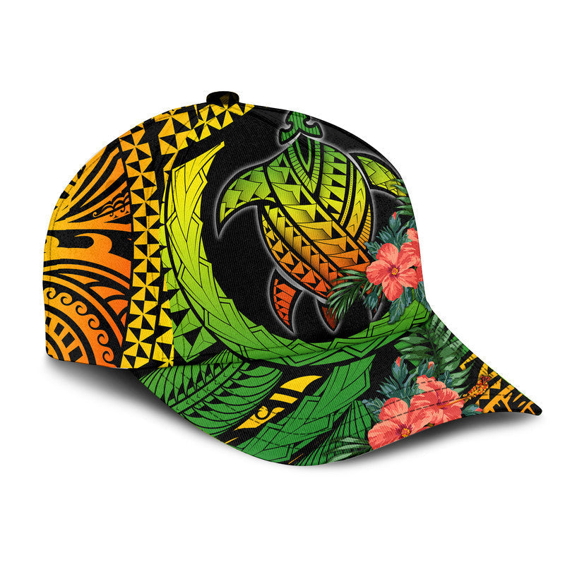 Polynesian Turtle Classic Cap Circle Turtle Hibiscus Reggae LT9