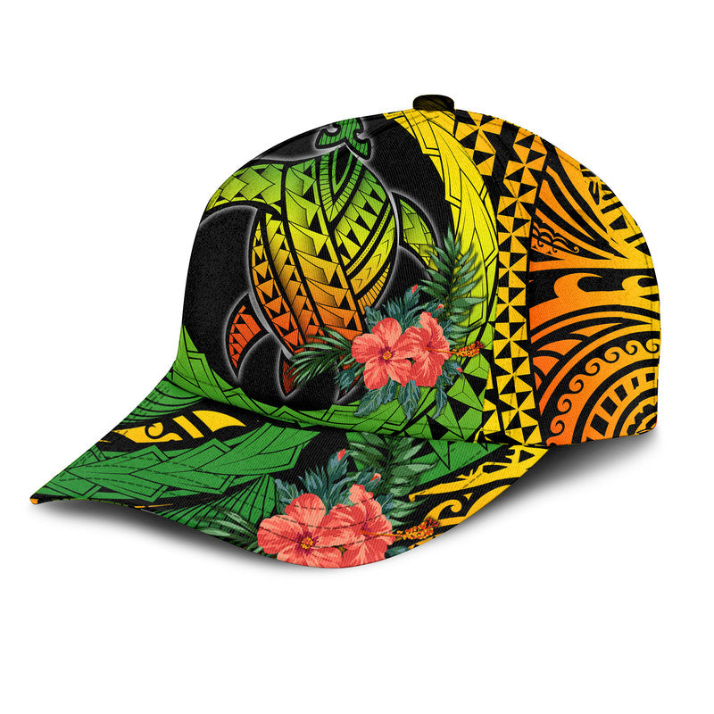 Polynesian Turtle Classic Cap Circle Turtle Hibiscus Reggae LT9