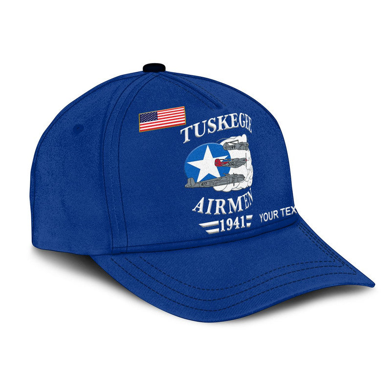 (Custom Personalised) Tuskegee Airmen Classic Cap The Blue Tails Original Style - Blue LT8