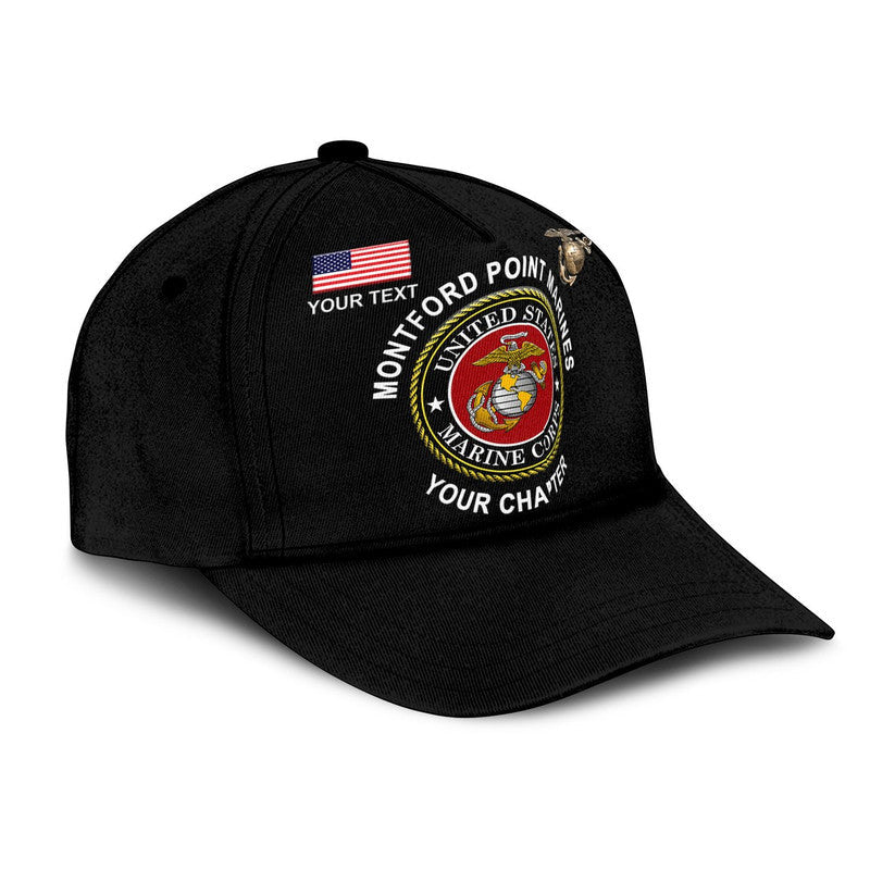 (Custom) Montford Point Marines Classic Cap African-American Marine Corps Original - Black LT8