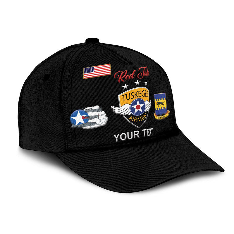 (Custom Personalised) Tuskegee Airmen Classic Cap The Red Tails Simplified Vibes - Black LT8