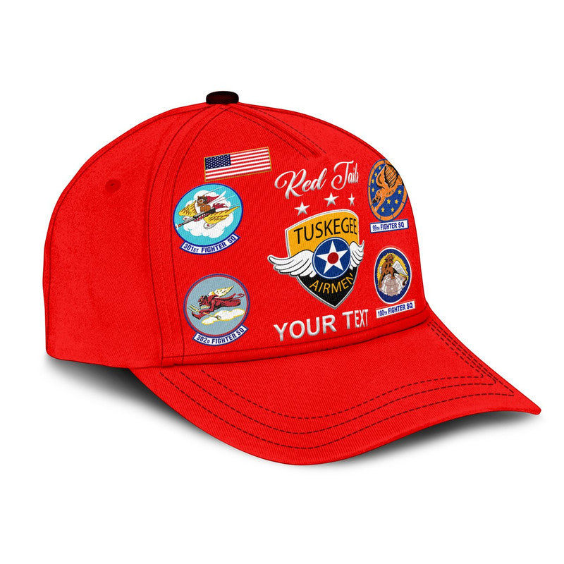 (Custom Personalised) Tuskegee Airmen Classic Cap The Red Tails Simple Style - Red LT8