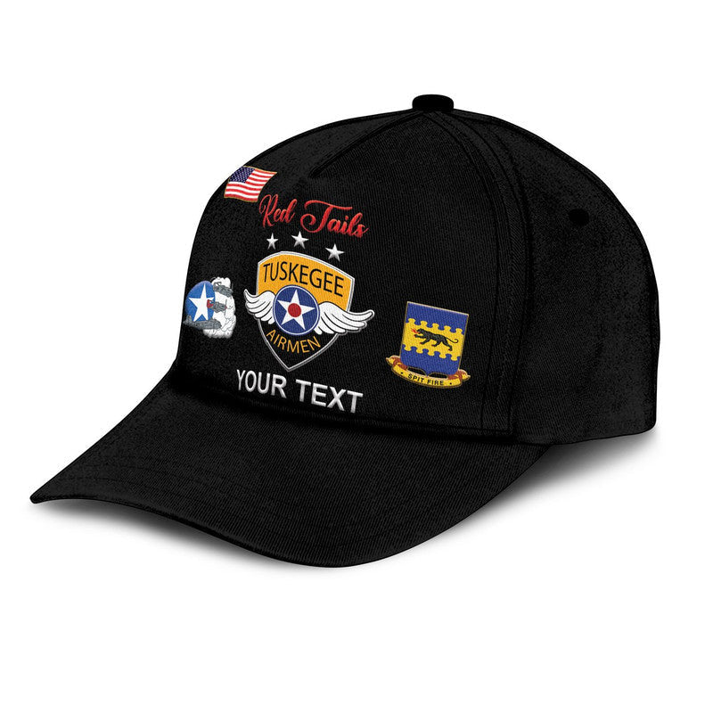 (Custom Personalised) Tuskegee Airmen Classic Cap The Red Tails Simplified Vibes - Black LT8