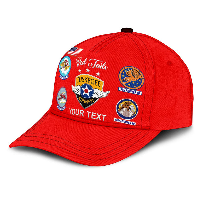 (Custom Personalised) Tuskegee Airmen Classic Cap The Red Tails Simple Style - Red LT8