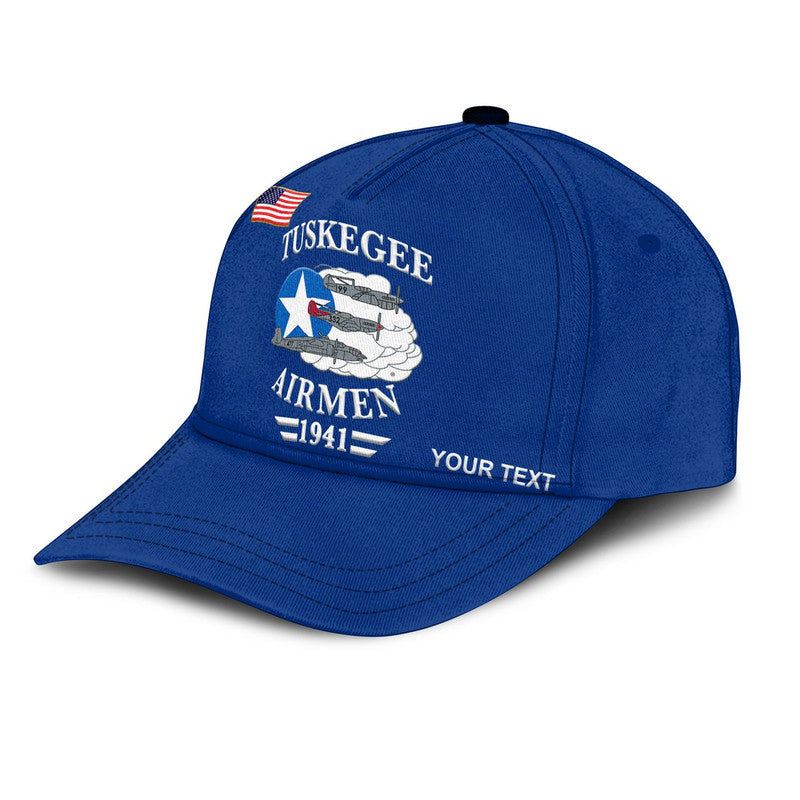 (Custom Personalised) Tuskegee Airmen Classic Cap The Blue Tails Original Style - Blue LT8