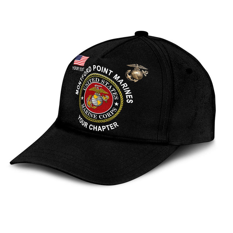 (Custom) Montford Point Marines Classic Cap African-American Marine Corps Original - Black LT8