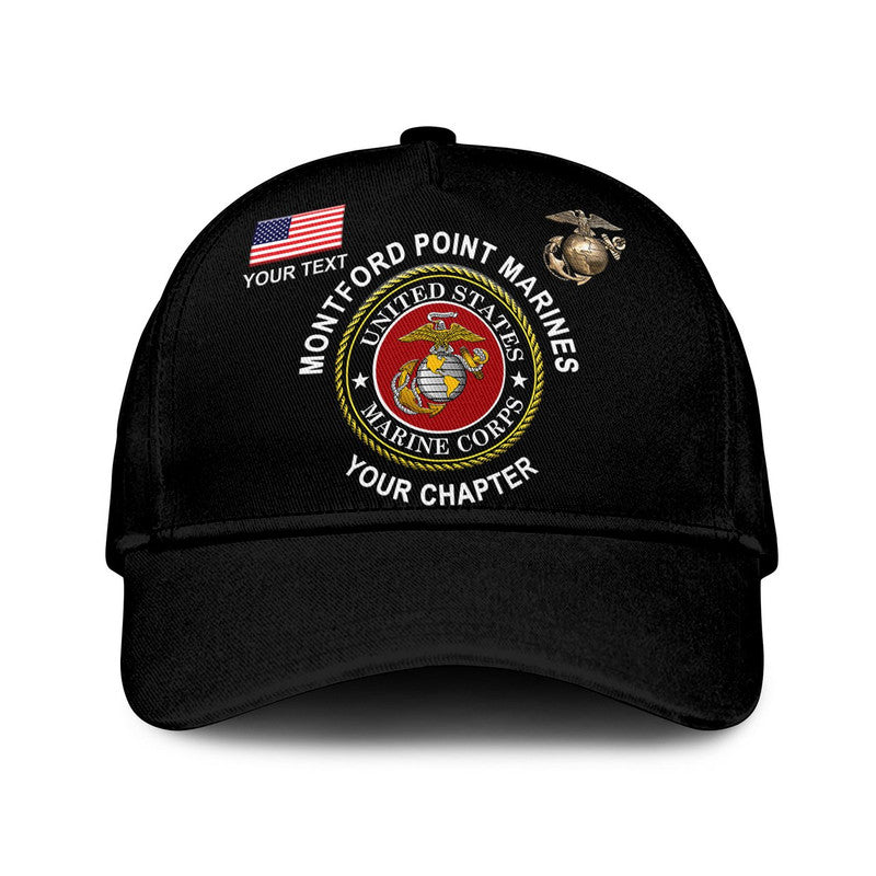 (Custom) Montford Point Marines Classic Cap African-American Marine Corps Original - Black LT8
