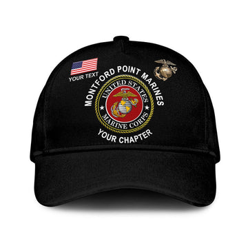 (Custom) Montford Point Marines Classic Cap African-American Marine Corps Original - Black LT8