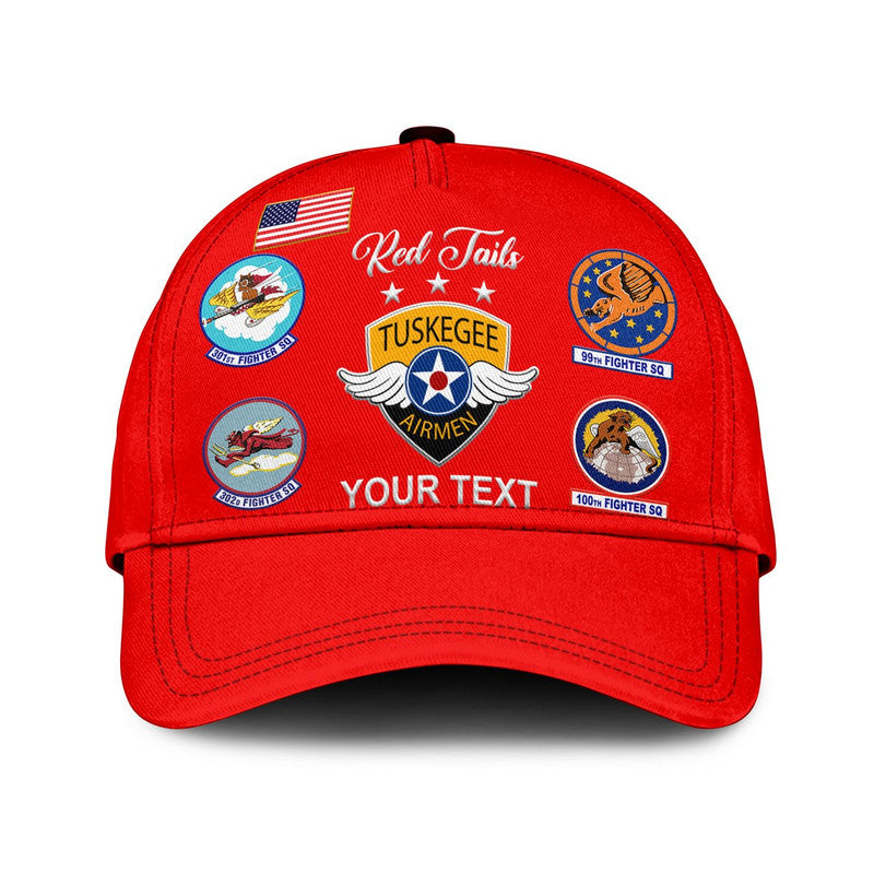 (Custom Personalised) Tuskegee Airmen Classic Cap The Red Tails Simple Style - Red LT8