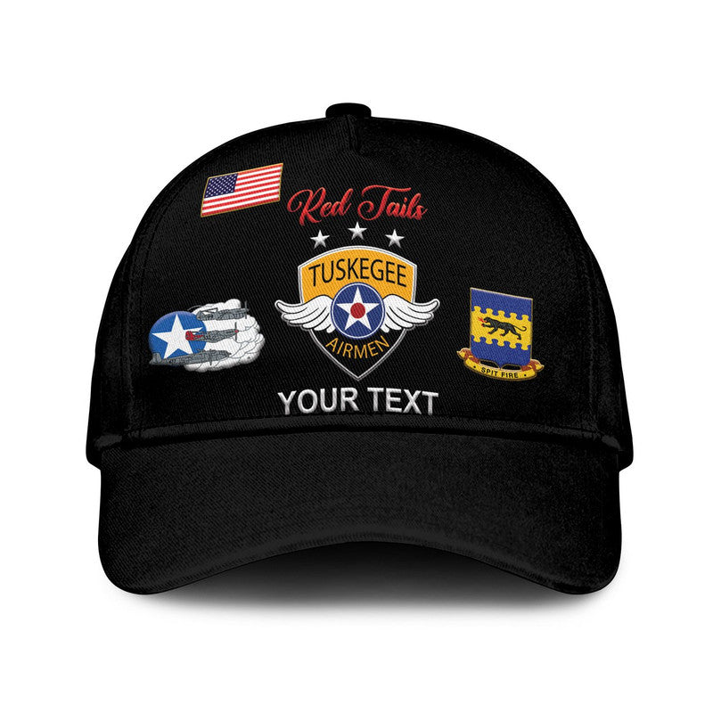 (Custom Personalised) Tuskegee Airmen Classic Cap The Red Tails Simplified Vibes - Black LT8