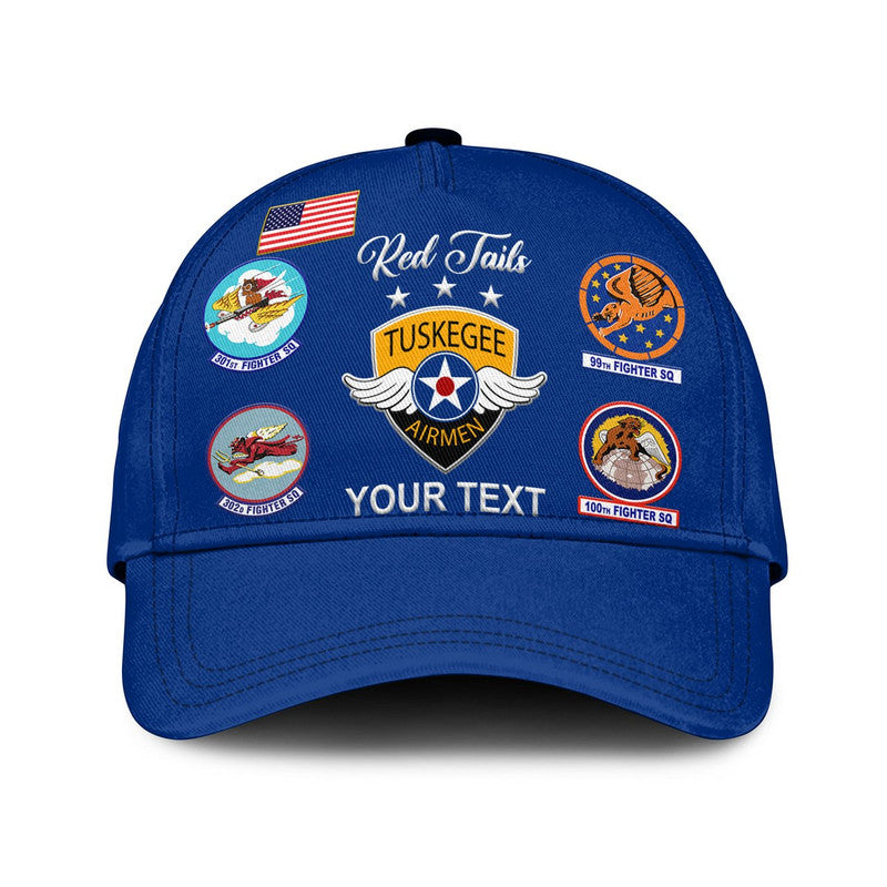 (Custom Personalised) Tuskegee Airmen Classic Cap The Blue Tails Simple Style - Blue LT8