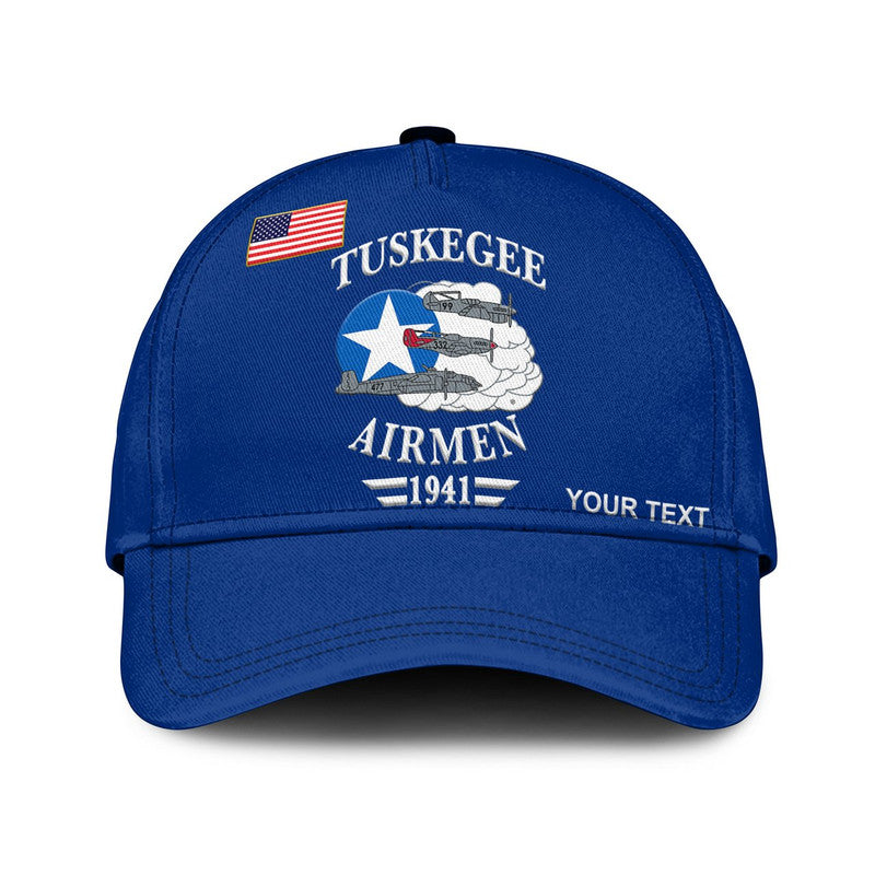 (Custom Personalised) Tuskegee Airmen Classic Cap The Blue Tails Original Style - Blue LT8