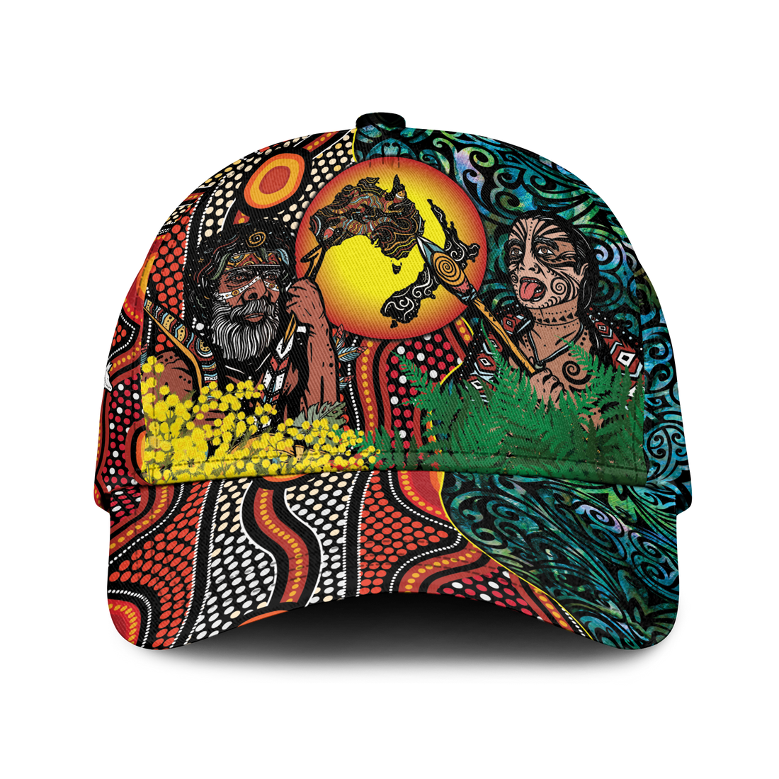 Australia Aboriginal Kangaroo Combine New Zealand Maori Kiwi Bird Cap LT2