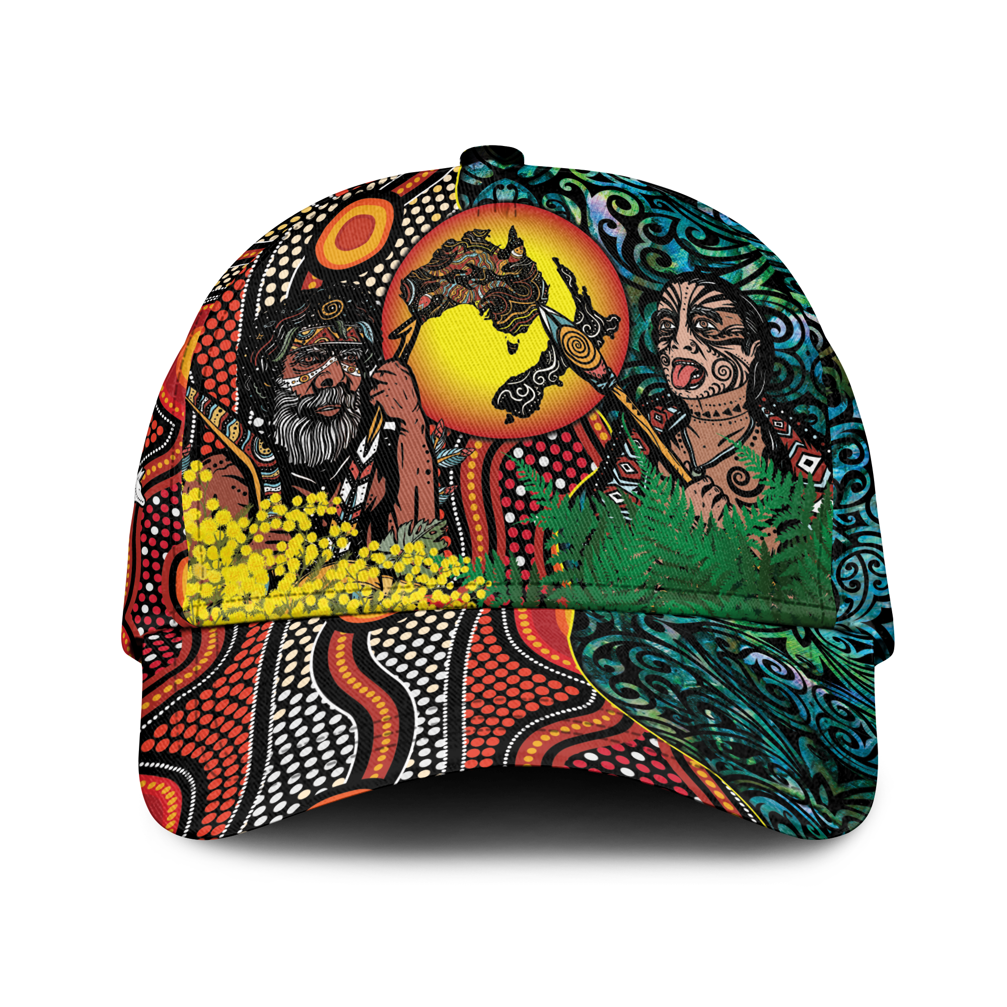 Australia Aboriginal Kangaroo Combine New Zealand Maori Kiwi Bird Cap LT2