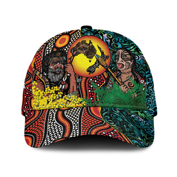 Australia Aboriginal Kangaroo Combine New Zealand Maori Kiwi Bird Cap LT2