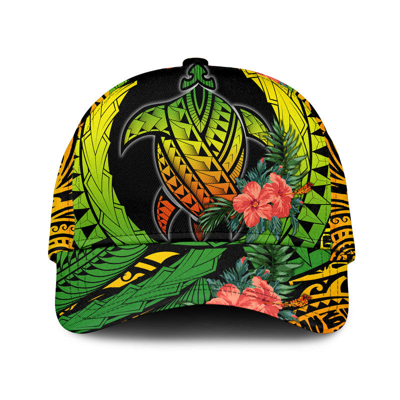 Polynesian Turtle Classic Cap Circle Turtle Hibiscus Reggae LT9